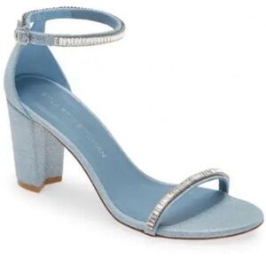 🌹STUART WEITZMAN🌹 Nearlynude Stefanie Embellished Block Heel Sandals Size: 11B